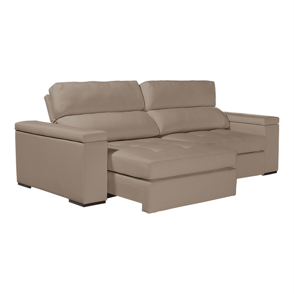 Sofá Lambert 4 Lugares (L: 270cm) C/ Molas Ensacadas Retrátil e Reclinável Suede Liso Marrom Sofá Lambert 4 Lugares (L: 270cm) C/ Molas Ensacadas Retrátil e Reclinável Suede Liso Marrom