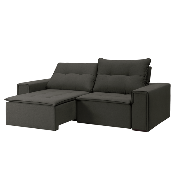 Sofa Chambers 4 Lugares (L: 276cm) Retrátil E Reclinável Suede Liso Chumbo Sofa Chambers 4 Lugares (L: 276cm) Retrátil E Reclinável Suede Liso Chumbo