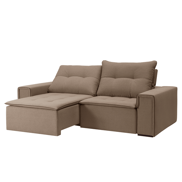 Sofa Chambers 4 Lugares (L: 276cm) Retrátil E Reclinável Suede Liso Marrom Sofa Chambers 4 Lugares (L: 276cm) Retrátil E Reclinável Suede Liso Marrom