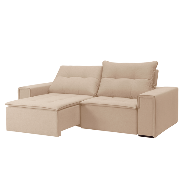 Sofa Chambers 4 Lugares (L: 276cm) Retrátil E Reclinável Suede Liso Bege Sofa Chambers 4 Lugares (L: 276cm) Retrátil E Reclinável Suede Liso Bege