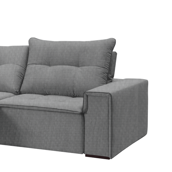 Sofa Chambers 4 Lugares (L: 274cm) C/ Debrum Retrátil E Reclinável Linho  Cinza - attraktiva