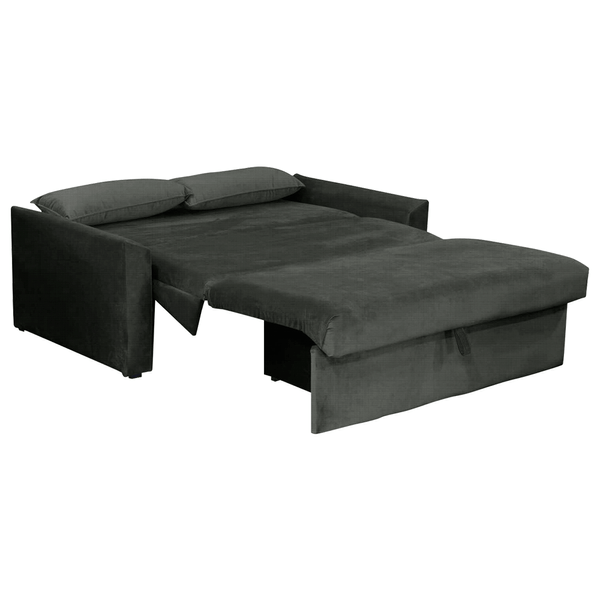 Sofá-Cama Lidi 2 Lugares (L: 137cm) Casal C/ Baú Suede Granite Grafite -  attraktiva