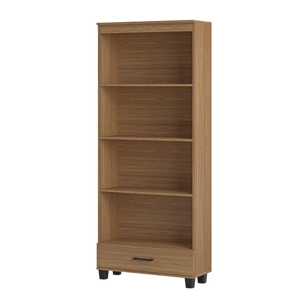 Estante Lunne C/ 4 Nichos e 1 Gaveta 100% MDF Freijó Estante Lunne C/ 4 Nichos e 1 Gaveta 100% MDF Freijó