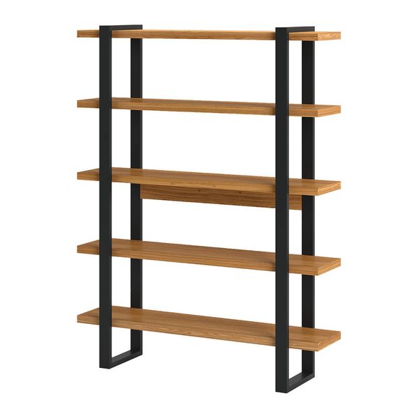 Estante Ulrich (L: 135cm) C/ 5 Prateleiras 100% MDF Freijó / Preto Fosco Estante Ulrich (L: 135cm) C/ 5 Prateleiras 100% MDF Freijó / Preto Fosco