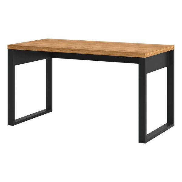 Escrivaninha Agnes Industrial (L: 135cm) 100% MDF Freijó / Preto Fosco