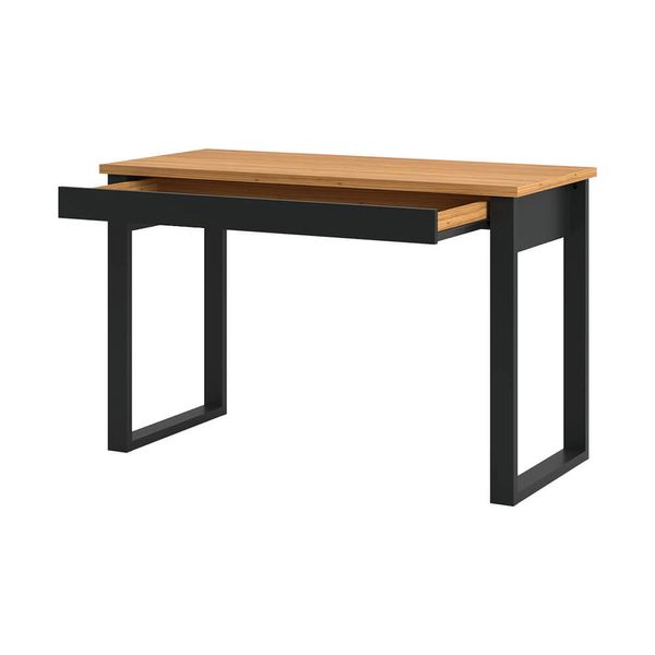 Escrivaninha Agnes Industrial (L: 118cm) C/ 1 Gaveta 100% MDF Freijó / Preto Fosco Escrivaninha Agnes Industrial (L: 118cm) C/ 1 Gaveta 100% MDF Freijó / Preto Fosco