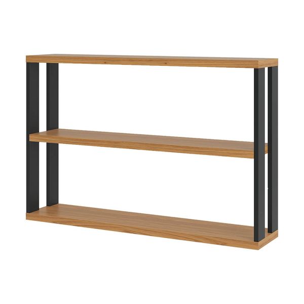 Prateleira Mikkel Industrial 100% MDF Freijó / Preto Fosco Prateleira Mikkel Industrial 100% MDF Freijó / Preto Fosco