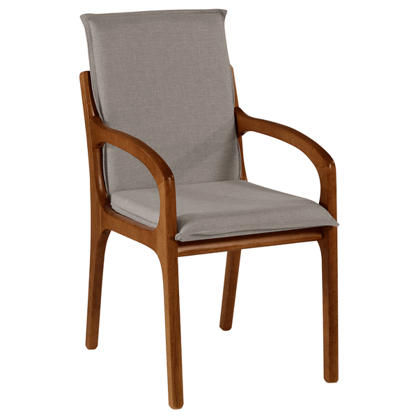 Cadeira Perséfone Estofada C/ Braços Facto Cinza / Castanho Cadeira Perséfone Estofada C/ Braços Facto Cinza / Castanho