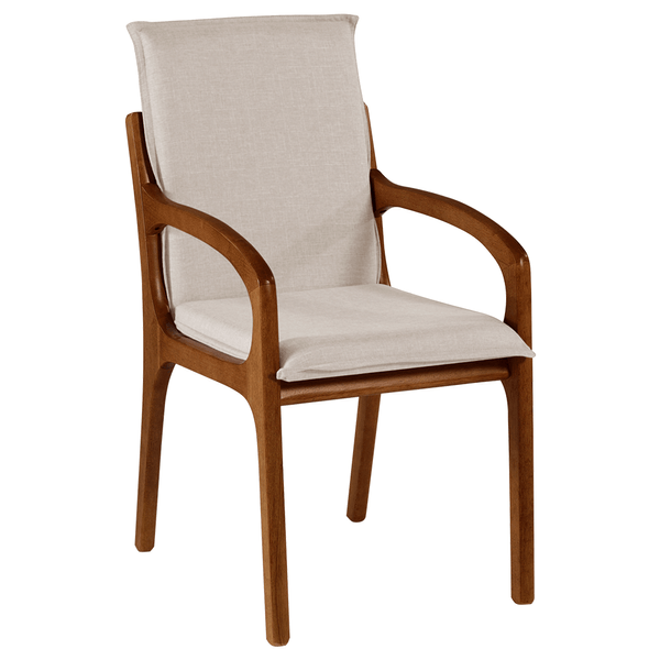 Cadeira Perséfone Estofada C/ Braços Facto Bege / Castanho Cadeira Perséfone Estofada C/ Braços Facto Bege / Castanho