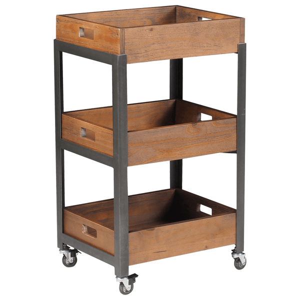 Fruteira Rastoke Industrial C/ 3 Bandejas Grafite / Rustic Brown Fruteira Rastoke Industrial C/ 3 Bandejas Grafite / Rustic Brown