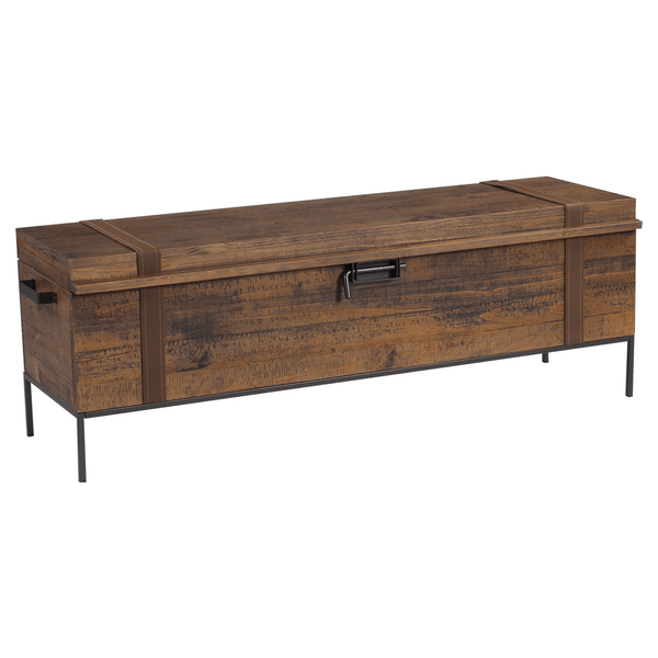 Baú Marsuvi Em Madeira Maciça Rustic Brown Baú Marsuvi Em Madeira Maciça Rustic Brown