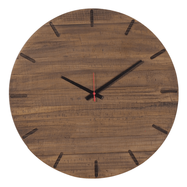 Relógio de Parede Pointer Em Madeira Maciça Rustic Brown Relógio de Parede Pointer Em Madeira Maciça Rustic Brown