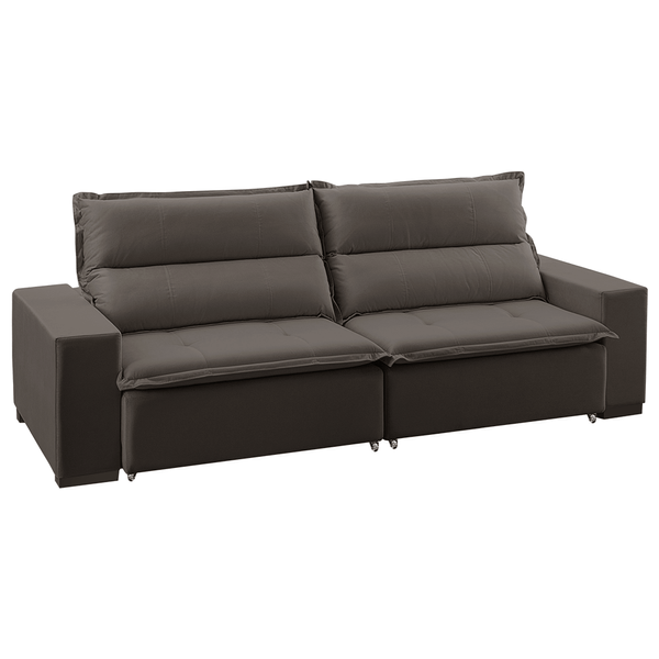 Sofá Oliver 3 Lugares (L: 250cm) Retrátil e Reclinável Veludo Chocolate