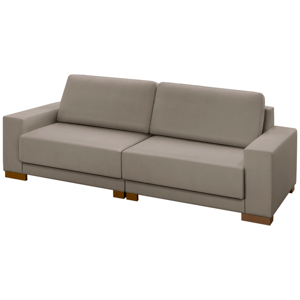 Sofá de Living Lohan 3 Lugares (L: 220cm) Fixo Veludo Castor Sofá de Living Lohan 3 Lugares (L: 220cm) Fixo Veludo Castor
