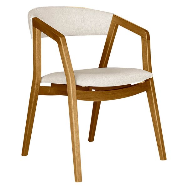 Cadeira Clermont Estofada Linho Tramado Bege / Amêndoa Cadeira Clermont Estofada Linho Tramado Bege / Amêndoa