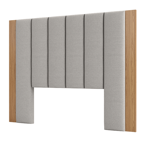 Cabeceira Castela Casal (L: 175cm) Estofada 100% MDF Linho Cinza Claro / Freijó Cabeceira Castela Casal (L: 175cm) Estofada 100% MDF Linho Cinza Claro / Freijó