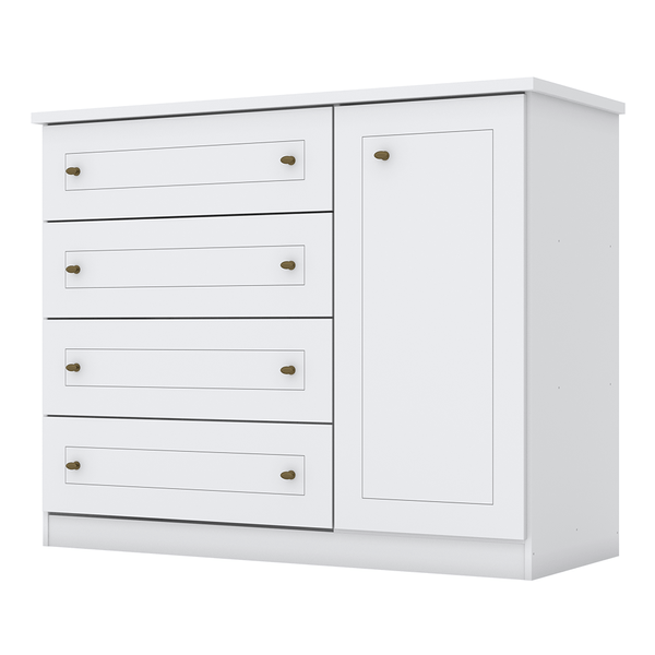 Cômoda Urbe C/ 4 Gavetas E 1 Porta Branco HP Cômoda Urbe C/ 4 Gavetas E 1 Porta Branco HP