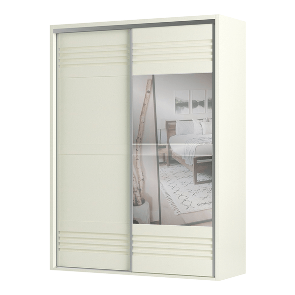 Guarda-Roupa Harvard (L: 179cm) C/ 1 Porta Espelhada 100% MDF Off White
