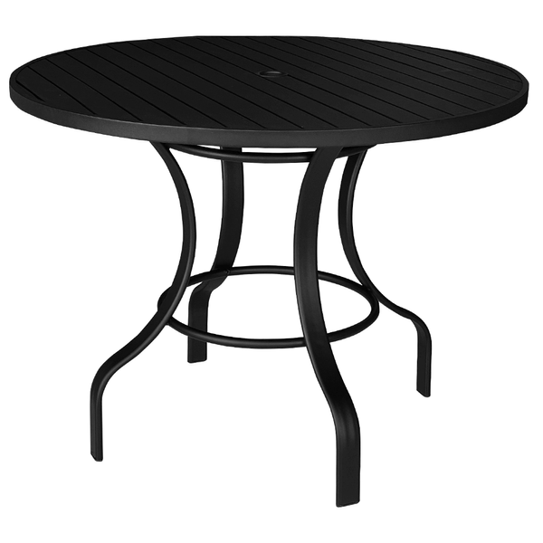 Mesa Sabatini Em Alumínio C/ Tampo Ripado Preto Mesa Sabatini Em Alumínio C/ Tampo Ripado Preto