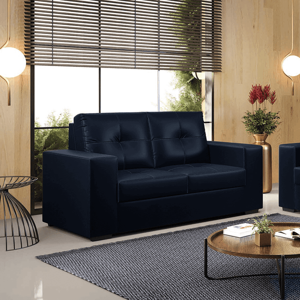 Sofá Efren 2 Lugares (L: 147cm) Corino Azul Sofá Efren 2 Lugares (L: 147cm) Corino Azul