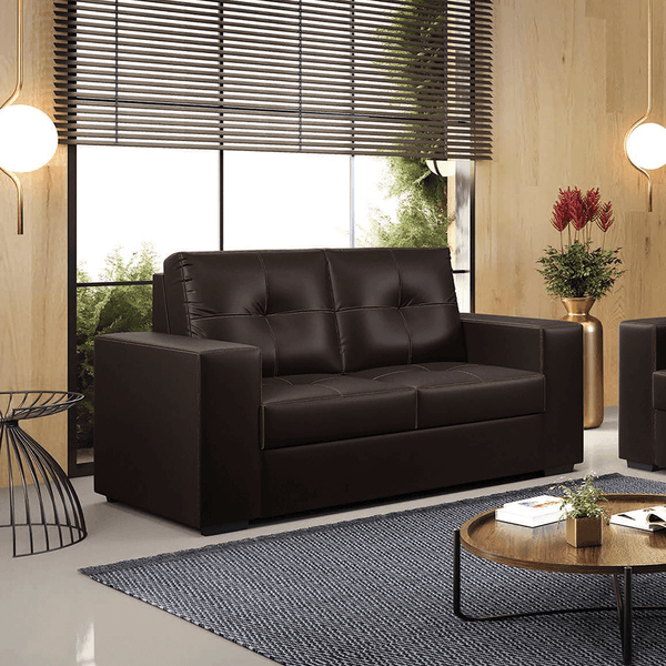 Sofá Efren 2 Lugares (L: 147cm) Corino Marrom Sofá Efren 2 Lugares (L: 147cm) Corino Marrom