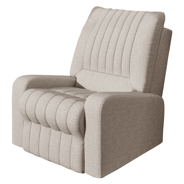 Poltrona Évora Retrátil e Reclinável C/ Giro e Balanço Bouclê Creme Poltrona Évora Retrátil e Reclinável C/ Giro e Balanço Bouclê Creme