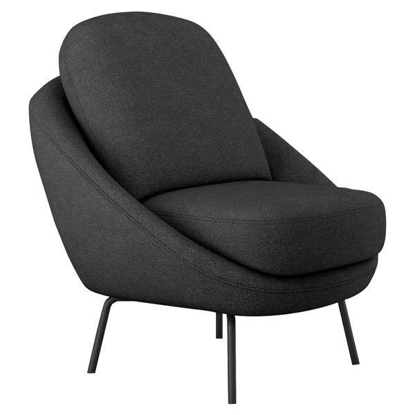 Poltrona Éden C/ Pés de Ferro Square Chumbo Poltrona Éden C/ Pés de Ferro Square Chumbo