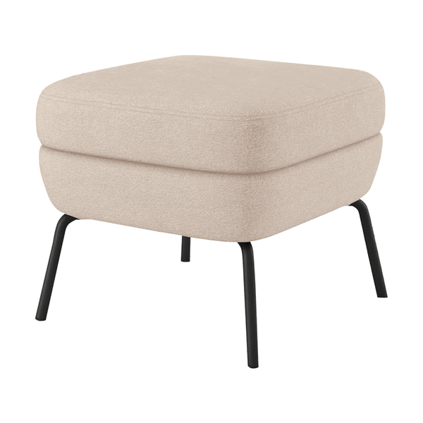 Puff Éden C/ Pés de Ferro Square Marfim Puff Éden C/ Pés de Ferro Square Marfim