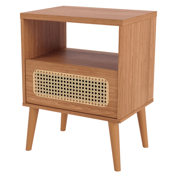 Mesa de Cabeceira Chesa C/ 1 Gaveta C/ Tela 100% MDF Freijó Mesa de Cabeceira Chesa C/ 1 Gaveta C/ Tela 100% MDF Freijó