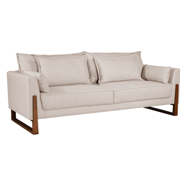 Sofá de Living Solano 3 Lugares (L: 220cm) C/ Almofadas Soltas Linho Areia Sofá de Living Solano 3 Lugares (L: 220cm) C/ Almofadas Soltas Linho Areia