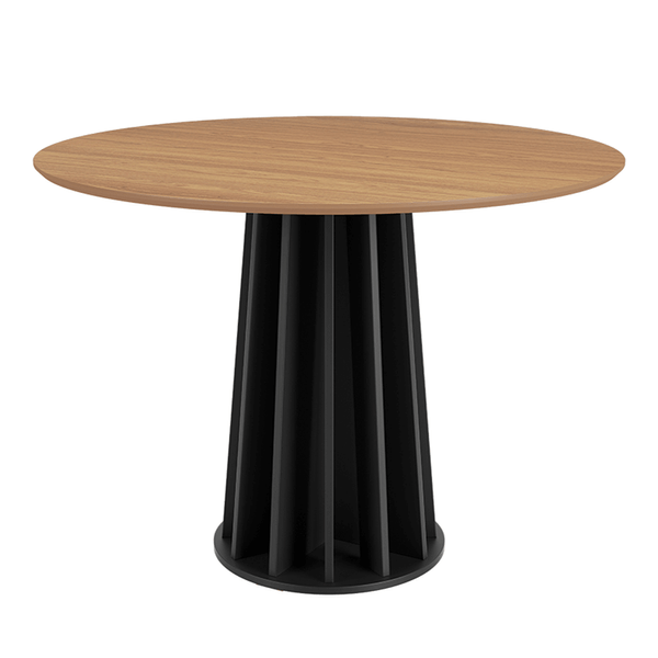 Mesa de Jantar Violet 105cm x 105cm C/ Pés Ripados 100% MDF Freijó / Preto Fosco Mesa de Jantar Violet 105cm x 105cm C/ Pés Ripados 100% MDF Freijó / Preto Fosco