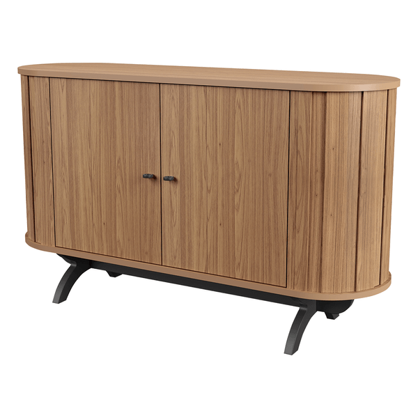 Balcão Kavisli C/ 2 Portas 100% MDF Freijó / Preto Fosco