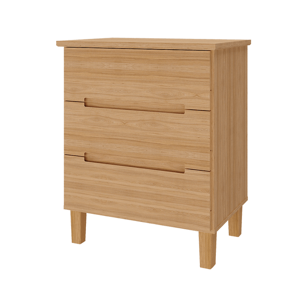 Mesa de Cabeceira Auvert 100% MDF C/ 3 Gavetas Olmo Mesa de Cabeceira Auvert 100% MDF C/ 3 Gavetas Olmo