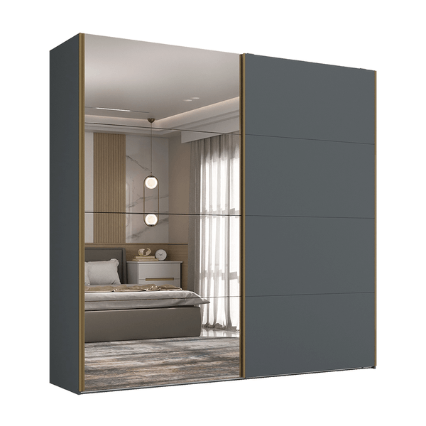 Guarda-roupa Kalein (L: 240cm) C/ 1 Porta Espelhada 100% MDF Grafitto Guarda-roupa Kalein (L: 240cm) C/ 1 Porta Espelhada 100% MDF Grafitto