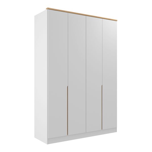 Guarda-roupa Auvert (L: 160cm) C/ 4 Portas 100% MDF Branco / Olmo Guarda-roupa Auvert (L: 160cm) C/ 4 Portas 100% MDF Branco / Olmo