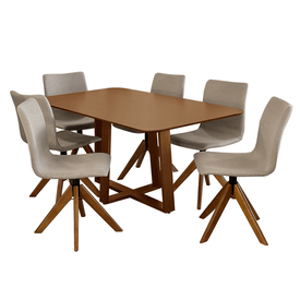 Conjunto De Jantar Hércules C/ Mesa De Jantar 160cmx90cm Tampo Em