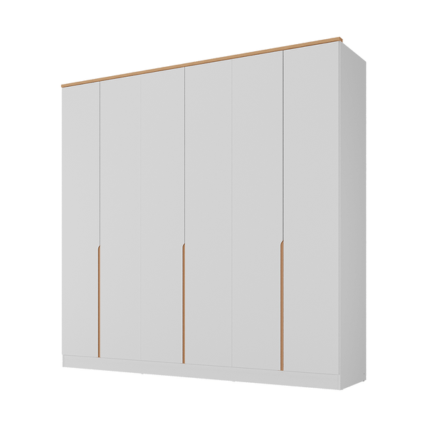 Guarda-roupa Auvert (L: 240cm) C/ 6 Portas 100% MDF Branco / Olmo Guarda-roupa Auvert (L: 240cm) C/ 6 Portas 100% MDF Branco / Olmo