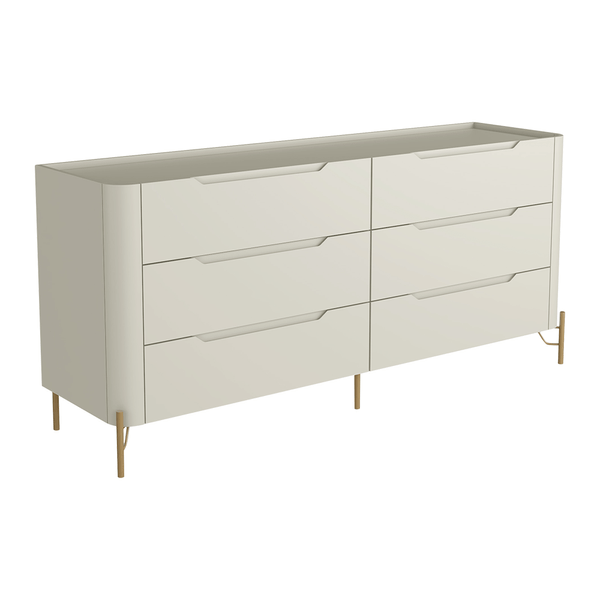 Cômoda Chloe 100% MDF C/ 6 Gavetas Luna / Dourado Cômoda Chloe 100% MDF C/ 6 Gavetas Luna / Dourado