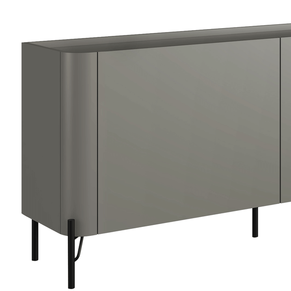 RIKA チャコールグレーXS Sofá Retrátil E Reclinável 3 Lugares 2,30m Com Porta Copos Veludo