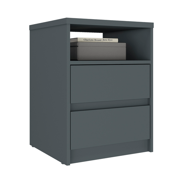 Mesa de Cabeceira Gale 100% MDF C/ 2 Gavetas e 1 Nicho Grafitto Mesa de Cabeceira Gale 100% MDF C/ 2 Gavetas e 1 Nicho Grafitto