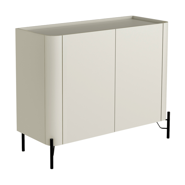 Buffet Chloe 100% MDF C/ 2 Portas Lisas Luna / Preto Buffet Chloe 100% MDF C/ 2 Portas Lisas Luna / Preto