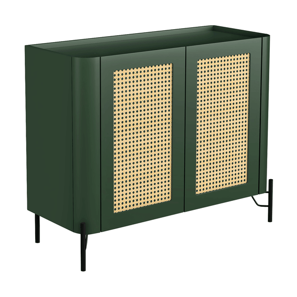 Buffet Chloe 100% MDF C/ 2 Portas C/ Tela Sextavada Verde Musgo / Preto Buffet Chloe 100% MDF C/ 2 Portas C/ Tela Sextavada Verde Musgo / Preto