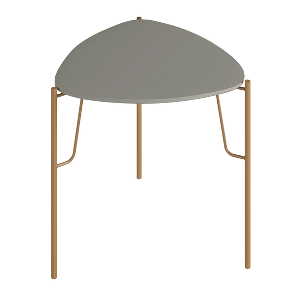 Mesa Lateral Chloe 100% MDF Alta Grigio / Dourado