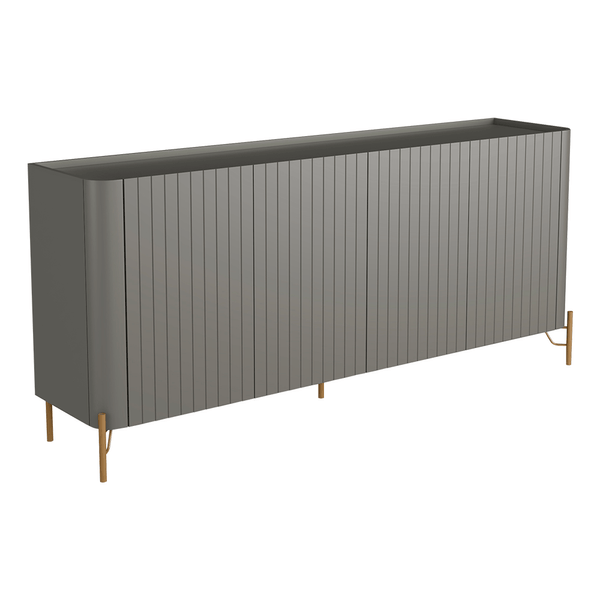 Buffet Chloe 100% MDF C/ 4 Portas Brise Grigio / Dourado Buffet Chloe 100% MDF C/ 4 Portas Brise Grigio / Dourado