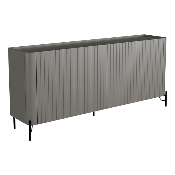 Buffet Chloe 100% MDF C/ 4 Portas Brise Grigio / Preto Buffet Chloe 100% MDF C/ 4 Portas Brise Grigio / Preto