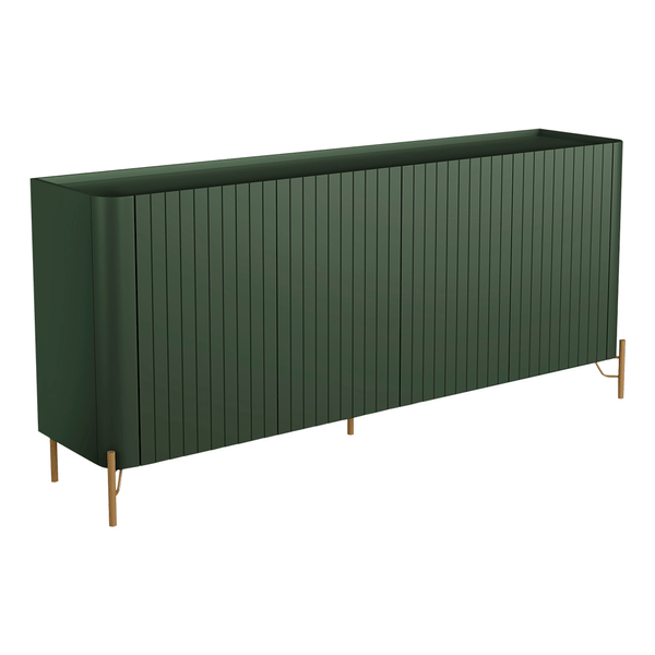 Buffet Chloe 100% MDF C/ 4 Portas Brise Verde Musgo / Dourado Buffet Chloe 100% MDF C/ 4 Portas Brise Verde Musgo / Dourado