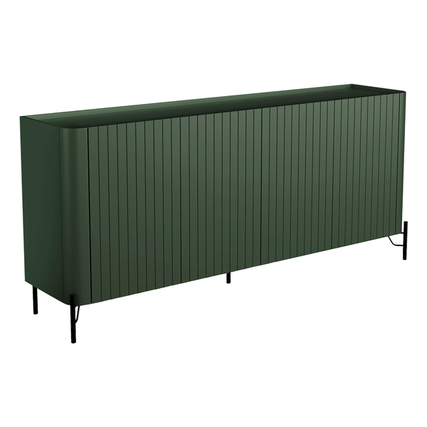 Buffet Chloe 100% MDF C/ 4 Portas Brise Verde Musgo / Preto Buffet Chloe 100% MDF C/ 4 Portas Brise Verde Musgo / Preto