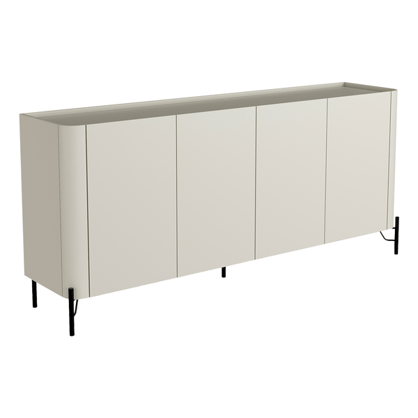 Buffet Chloe 100% MDF C/ 4 Portas Lisas Luna / Preto Buffet Chloe 100% MDF C/ 4 Portas Lisas Luna / Preto
