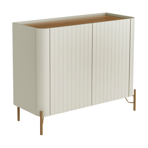 Buffet Chloe 100% MDF C/ 2 Portas Brise Louro / Luna / Dourado Buffet Chloe 100% MDF C/ 2 Portas Brise Louro / Luna / Dourado