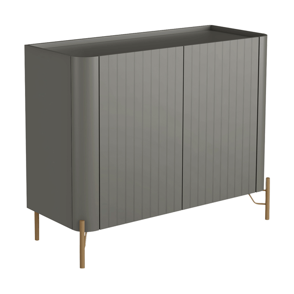 Buffet Chloe 100% MDF C/ 2 Portas Brise Grigio / Dourado Buffet Chloe 100% MDF C/ 2 Portas Brise Grigio / Dourado